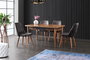 Hanah Home Mesa de Comedor Extensible Mira - 1221 Nogal y Antracita